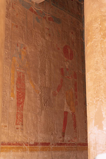 istock Ancient egyptian pharaoh and queen standing together in hatshepsut temple 2223526471