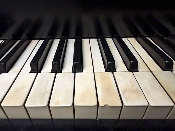 Antique piano keyboard shot