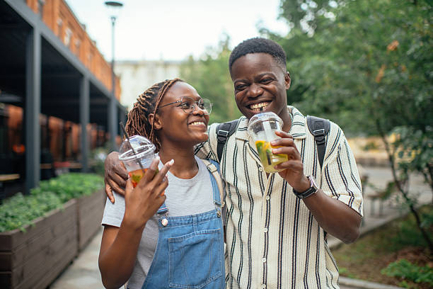 istock Couple with summer drinks outdoors 2223536917