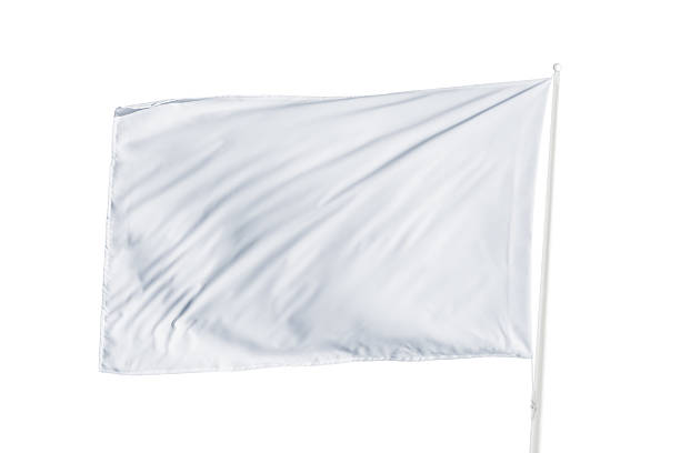 istock Blank white flag on white background, ideal for isolated product mockups, minimalist compositions, or branding and identity design 2223539635
