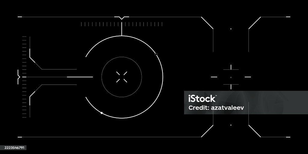 Targeting Reticule Sifi Futuristic Tech Hud Overlay With Digital Ui For Drone Or Sci Fi ...
