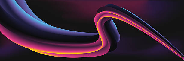 istock Soft twist of luminous waves across black space. Promotional artwork 2223550725