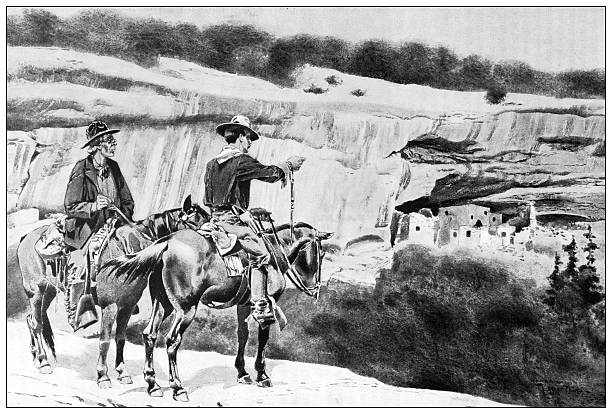 Antique magazine image: Cliff Dwellings in Arizona and New Mexico