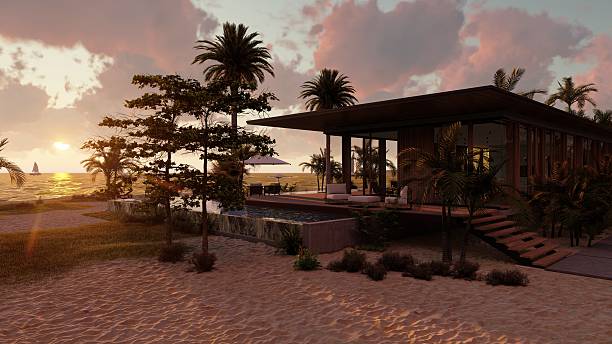 istock Luxury Beachfront Villa with Infinity Pool and Palm Trees 2223569056