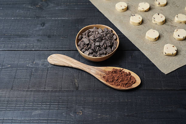 istock Cut cookie dough with chocolate chips and baking ingredients 2223572711