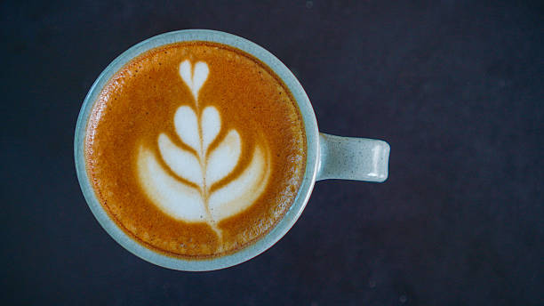 Latte art on a cup of coffee