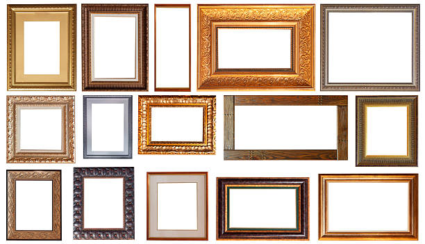 istock frame picture isolated on white background gold antique set 2223594986