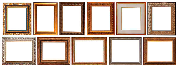 istock frame picture isolated on white background gold antique set 2223594995