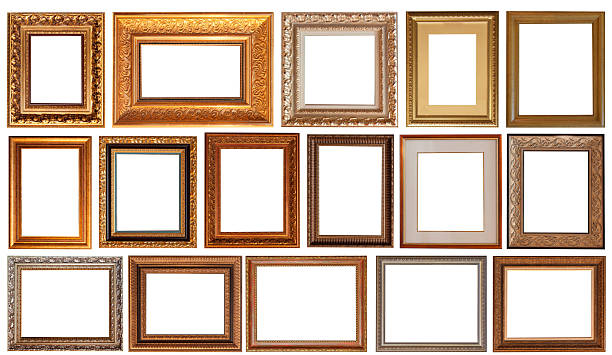 istock frame picture isolated on white background gold antique set 2223595050
