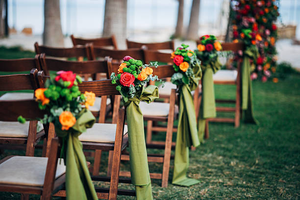 Romantic wedding ceremony stock photo