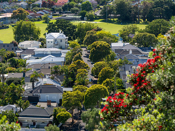 Aerial view of Temuco from Isla Cautin park in southern Chile