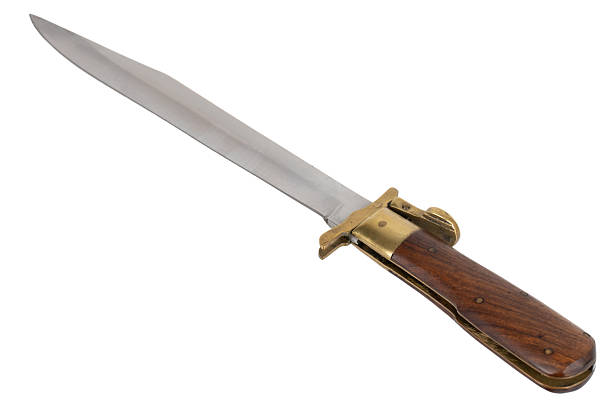 vintage hunting knife isolated on white background