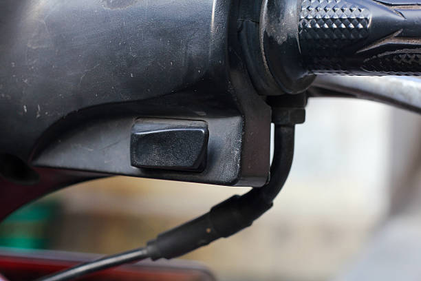 istock close up of the motor starter button to start the motor engine 2223604901