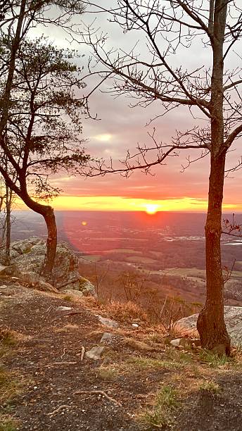 Sunset from Lookout Mountain, Georgia in the late fall