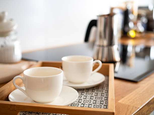 istock Making coffee in coffee pot in kitchen, close-up 2223636288