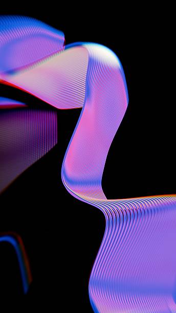 istock a close up of a black background with a blue and pink wave 2223636992