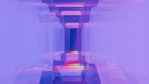 istock a purple and blue abstract painting with a red and yellow light 2223637105