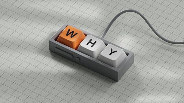 istock Why Closeup of word with question mark on Computer keyboard keys. Reason why business or relationship concept.3D rendering on white background. 2223638925