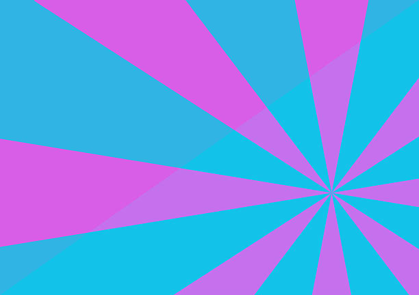 Pink and Blue Sunburst: Vibrant, dynamic sunburst pattern in shades of pink and light blue, ideal for backgrounds, presentations, or design projects.