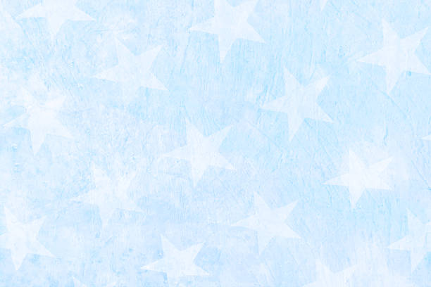 istock Empty blank ice or snow textured pastel light sky blue coloured water color painting camouflage design on horizontal vector backgrounds with smudged faded painted pentagram stars all over full frame 2223639857