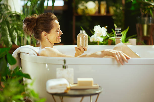 istock Relaxed Woman Enjoying a Soothing Bath 2223645554