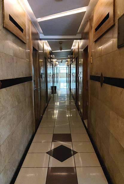 istock Jakarta Hotel Corridor, Modern Interior Hallway Perspective 2223649803