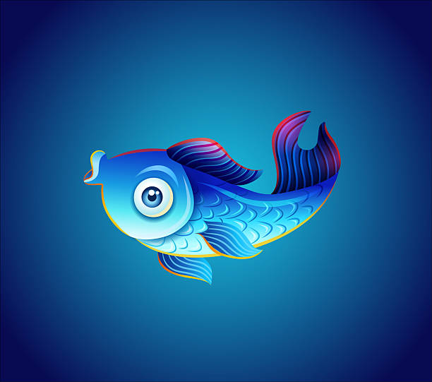 istock Fish illustration in cartoon style. Small surprised fish character 2223652710