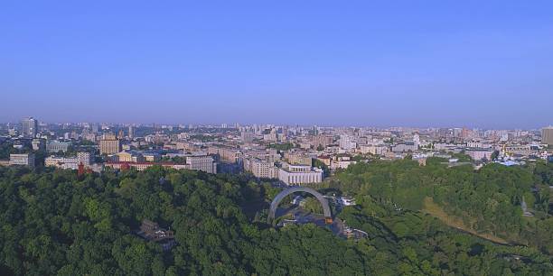 istock Green park near river, Kyiv Ukraine view 2223655094