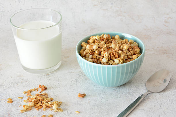 istock Granola Cereal with Milk in a Bowl, Healthy Breakfast 2223662342