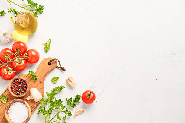 istock Healthy food background on white. 2223665549