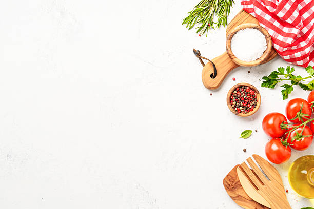 istock Healthy food background on white. 2223665570
