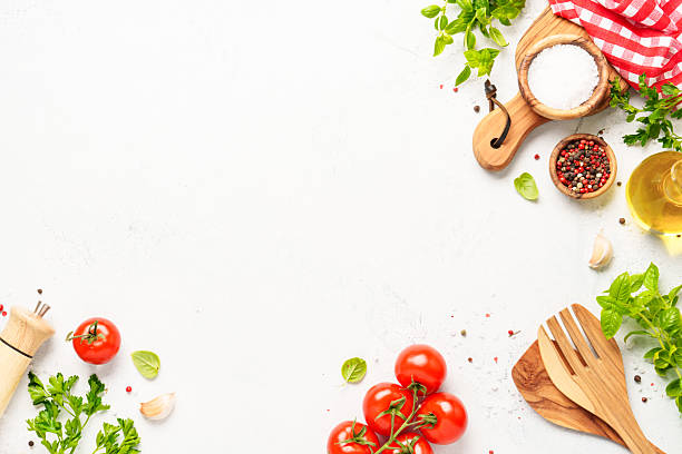 istock Healthy food background on white. 2223665579