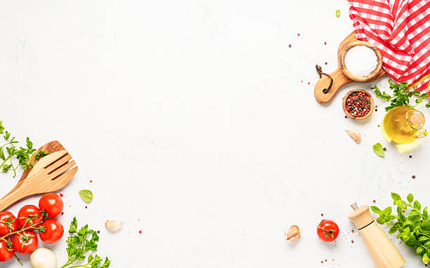 istock Healthy food background on white. 2223665595
