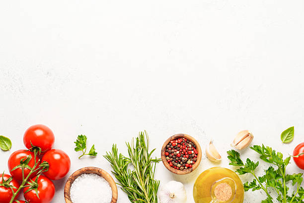 istock Healthy food background on white. 2223665623