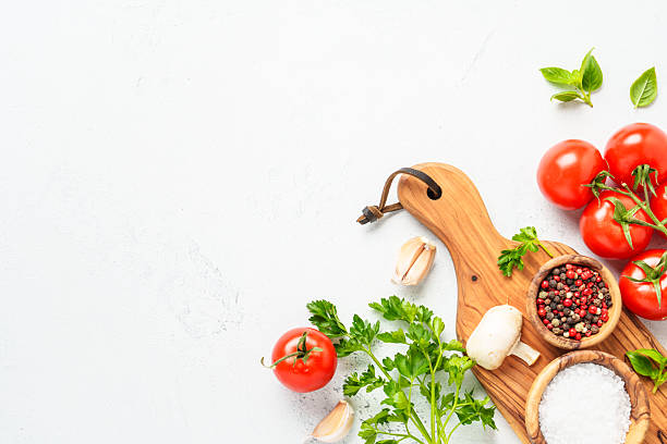 istock Healthy food background on white. 2223665631