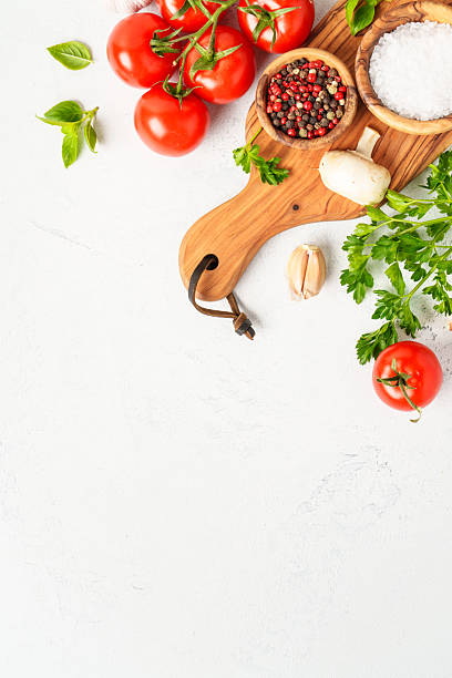 istock Healthy food background on white. 2223665637