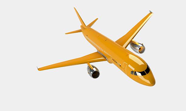 istock Orange airplane isolated on white 2223666780