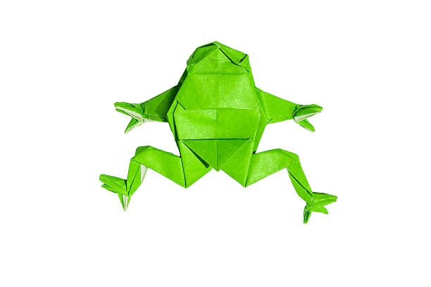 Origami Frog isolated on white