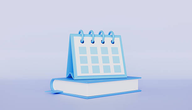 istock Calendar icon placed on top of a book, Book represents knowledge and learning 2223667509