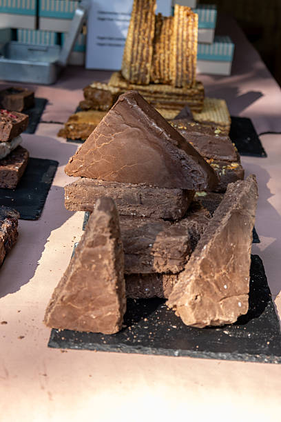 istock Stack of homemade cocoa halva with dried fruits. 2223679731