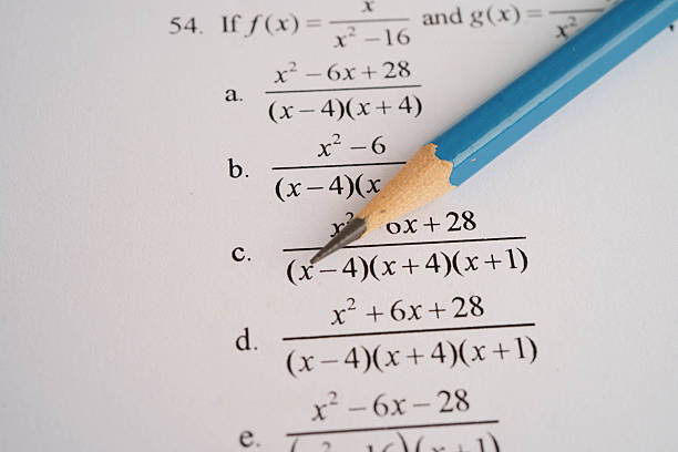 istock Pencil on mathematic formula exercise test paper in education school. 2223686291