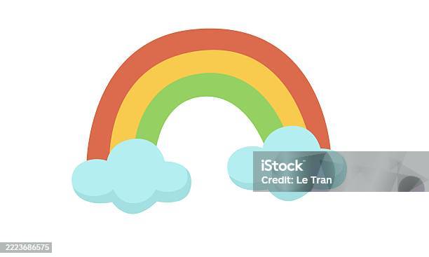 Мультяшная Дуга Или Радужный Вектор — стоковая векторная графика и другие изображения на тему Векторная графика - Векторная графика, Весёлый, Горизонтальный