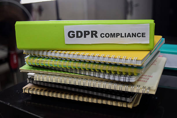 istock Folders with the label GDPR compliance. Business management concept 2223689276