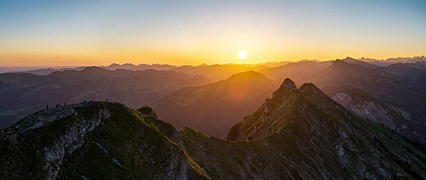 istock Panoramic view of a peak at sunrise 2223699856