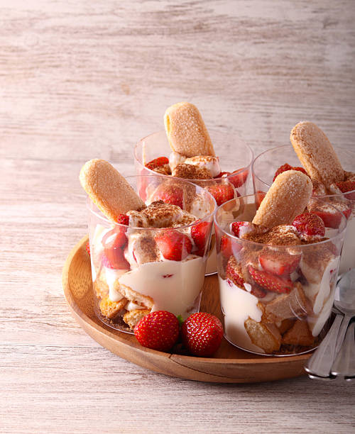 istock Trifle dessert with biscuits, cream and strawberry 2223700999