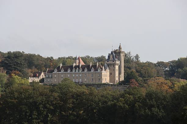 On October 15th 2024, during autumn holidays , tourists visit the area of the Plessis castle in Blanzy, Burgundy, France