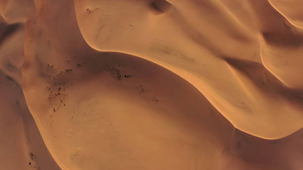 istock Aerial top view on sand dunes in desert 2223710319