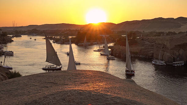 istock felucca boats on Nile river in Aswan at sunset 2223716714