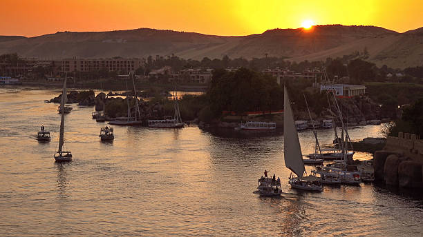 istock felucca boats on Nile river in Aswan at sunset 2223717076