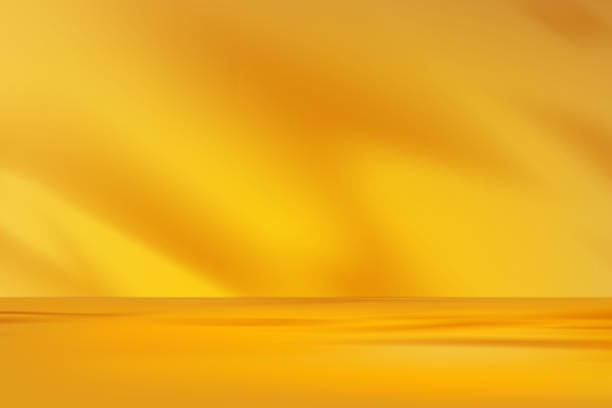 istock Yellow color for Autumn background,Interior wall room with soft light yellow use for Fall sale banner,Minimalist background with abstract gradient shadow, light on orange floor for product design 2223719187